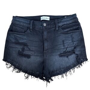 Studio Black Distressed Jean Shorts